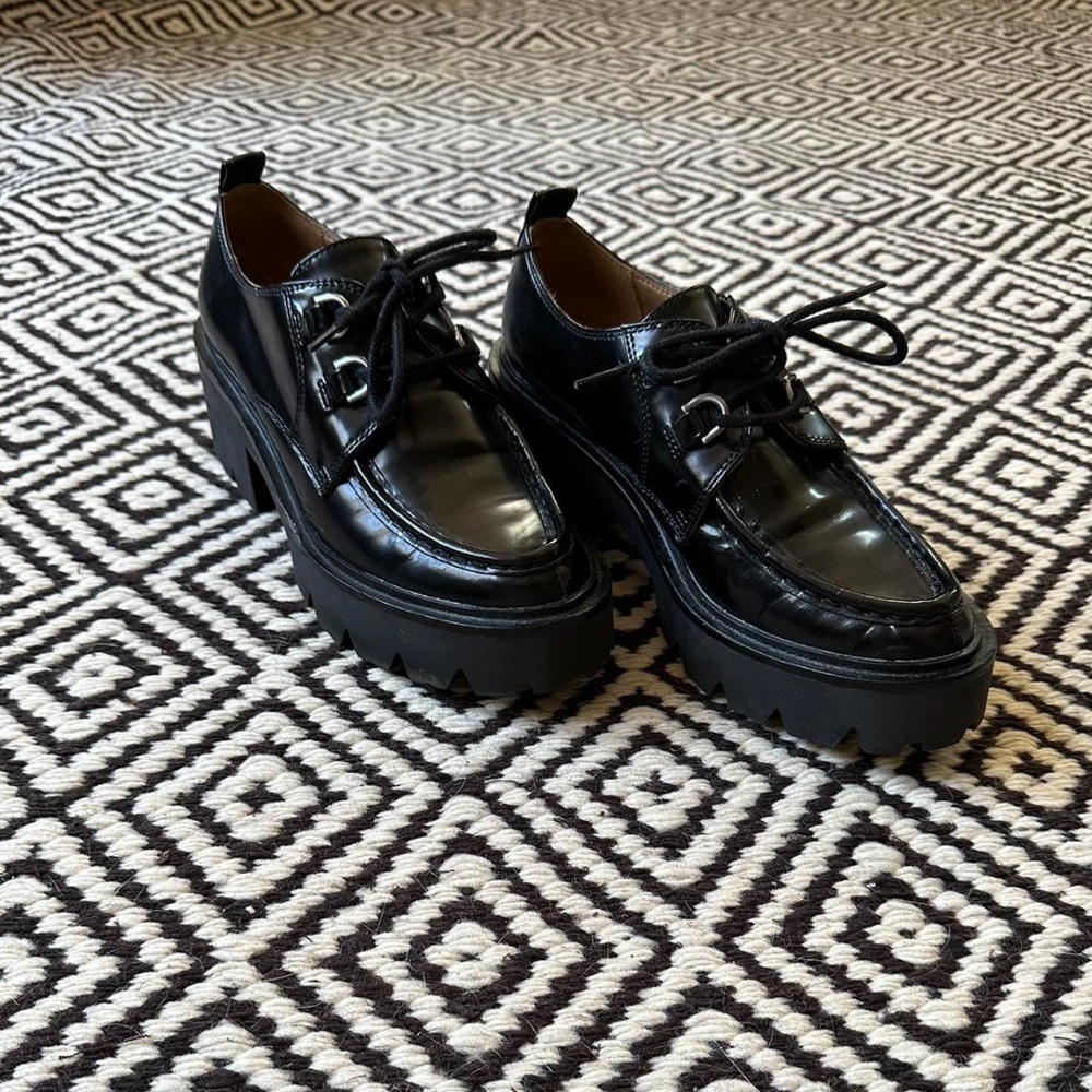 Sam Edelman Monna Lace Up Lug Sole Loafer 6.5 2-1/4" heel; 1" platform